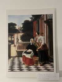 Poster Mulher e criada com balde no terraço (Pieter de Hooch, 1660)