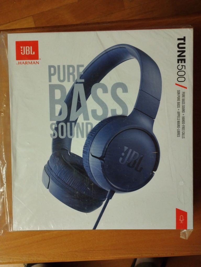 Pure bass JBL tune 500 białe lub niebieskie