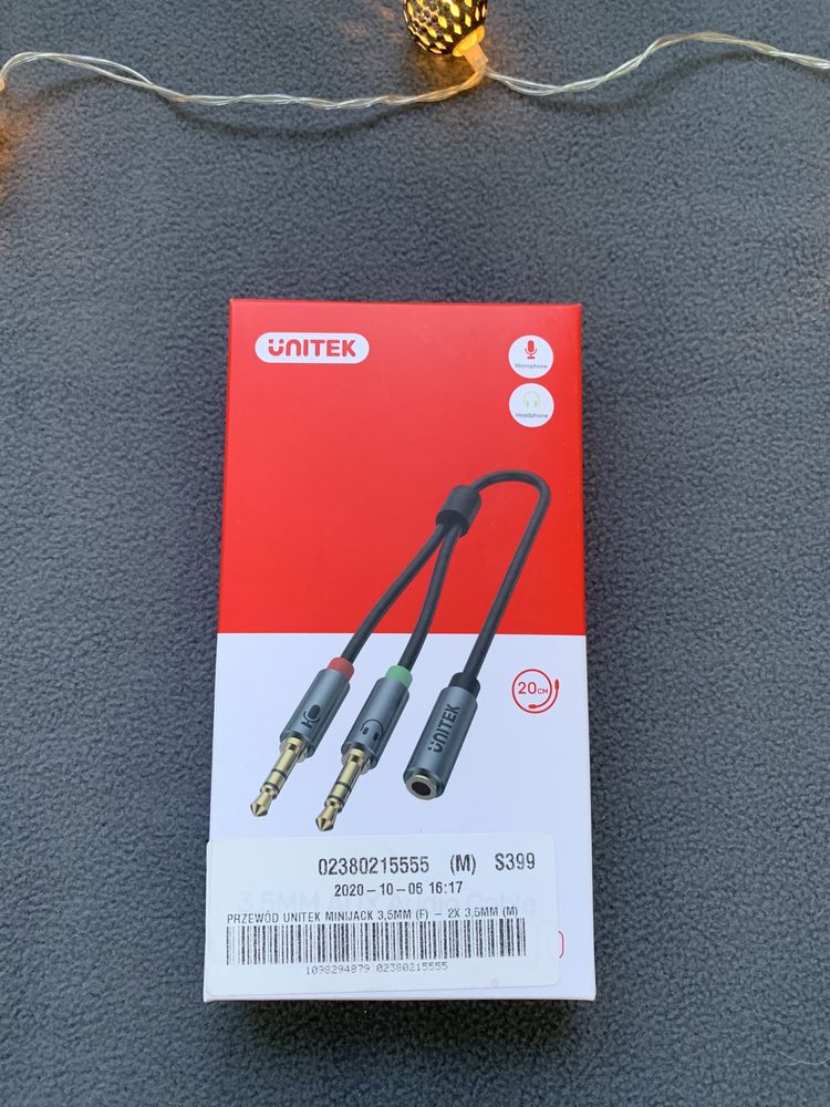 Przewód UNITEK - minijack 3.5mm na 2x 3.5mm