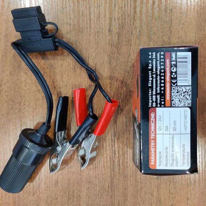 Прикуриватель адаптер с представителем ELEGANT. (Переходник c АКБ)