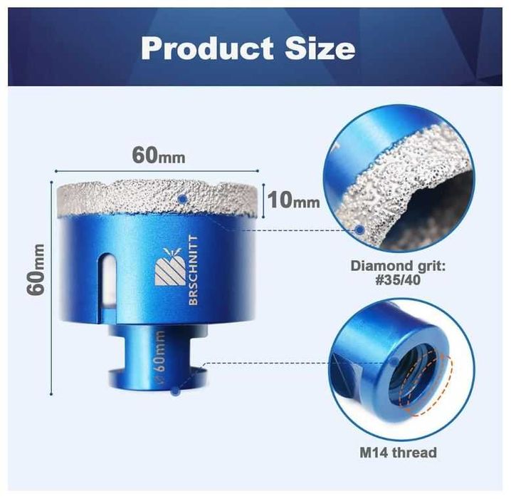 Otwornica diamentowa 60mm BRSCHNITT M14