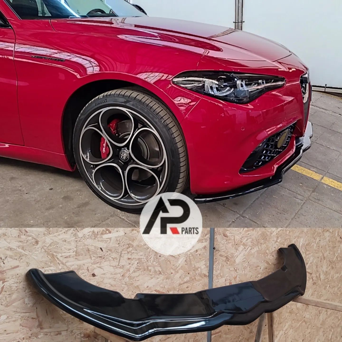 Alfa Romeo Giulia Veloce Sprint Ti Lip Lamina Frontal Preto brilhante