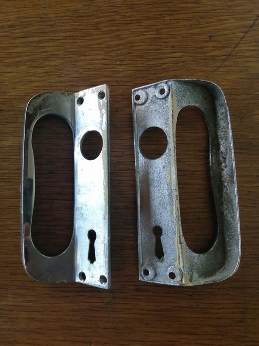 Puxadores maçaneta fechaduras ferragens de porta antigos metal cromado