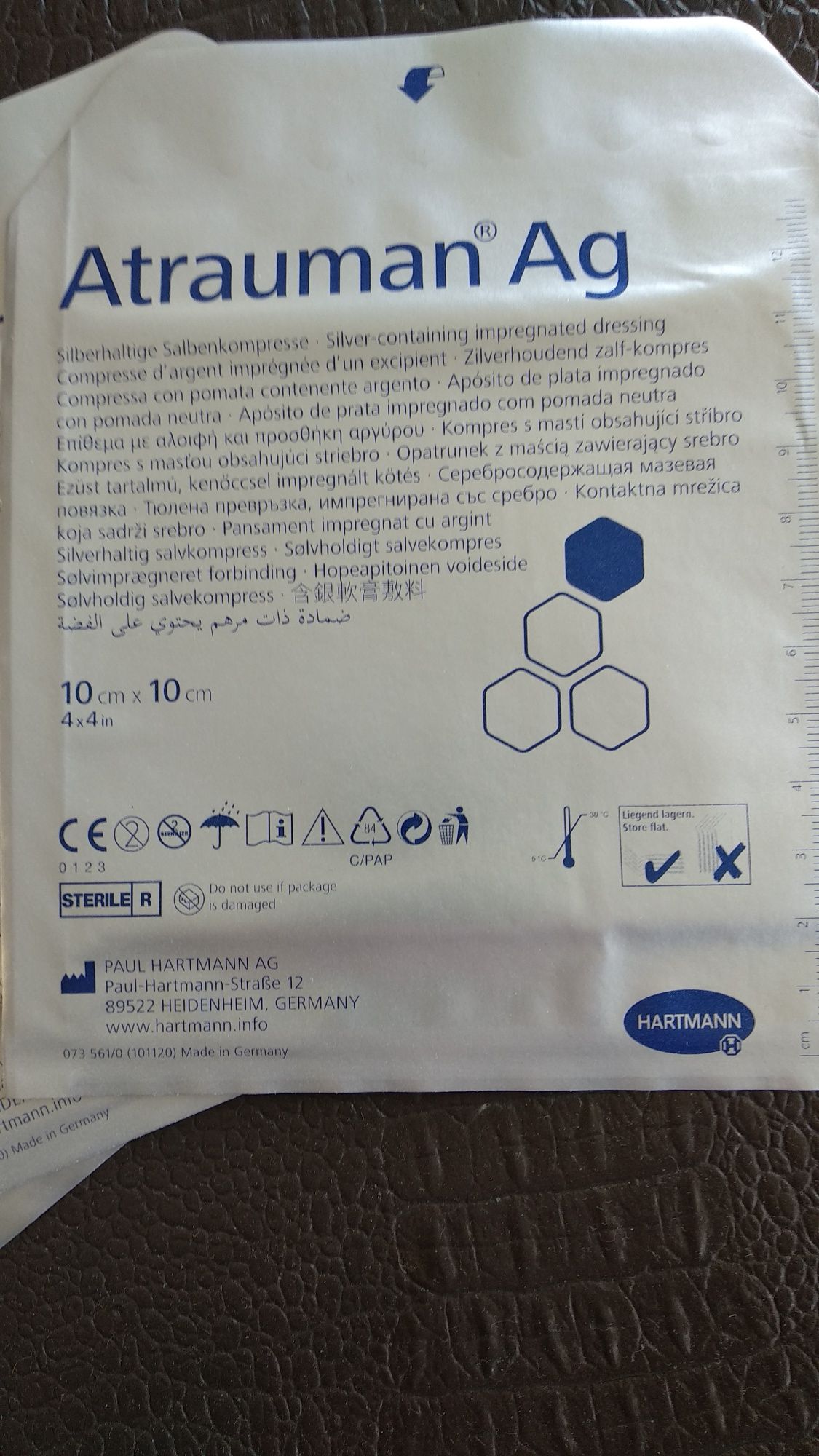 Opatrunek ze srebrem Atrauman Ag 10cm x 10cm 2 sztuki