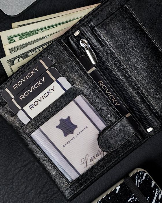 męski duży portfel skórzany, pionowy bez zapięcia - ronaldo