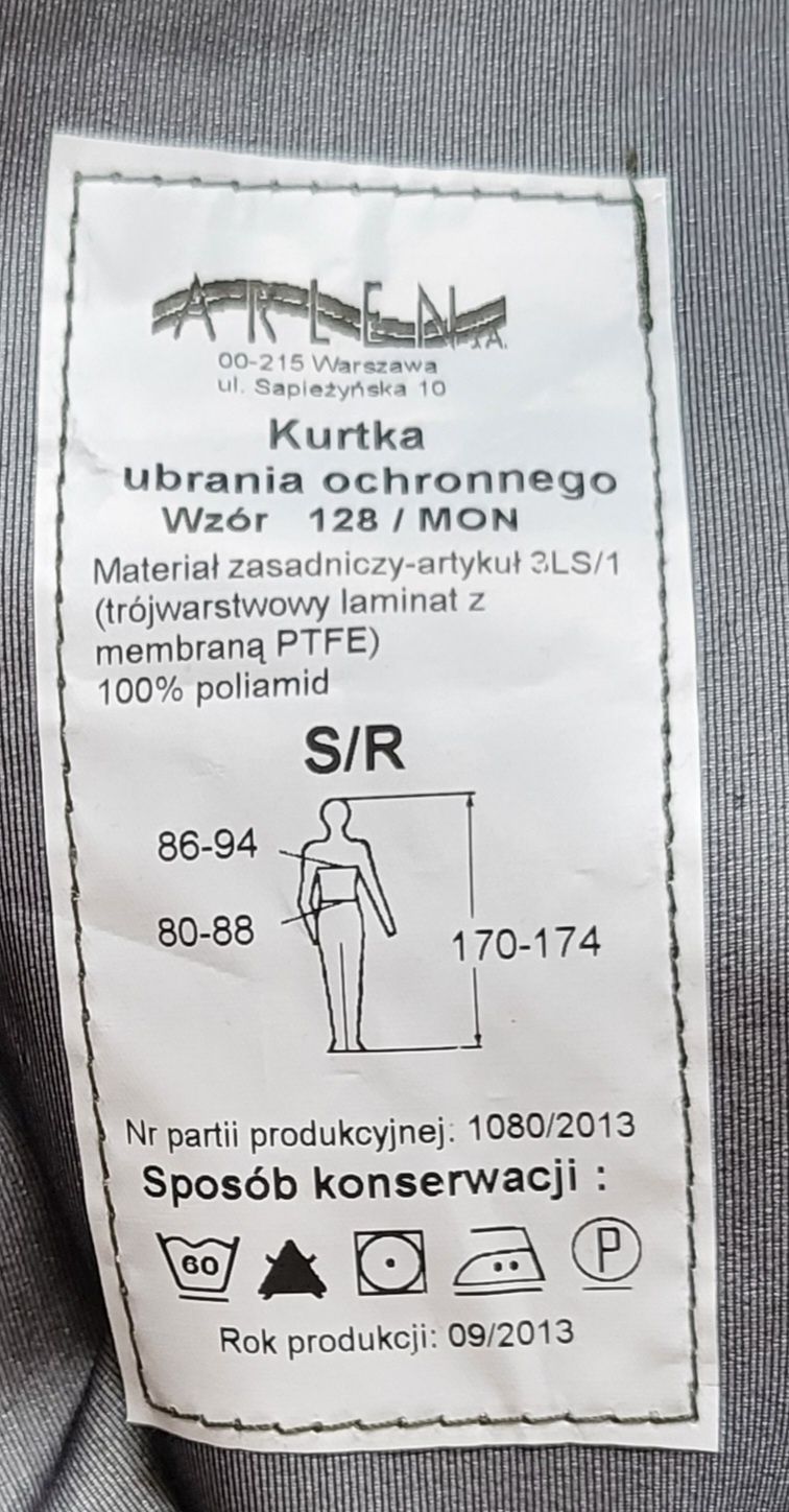 Kurtka i spodnie ubrania ochronnego s/r