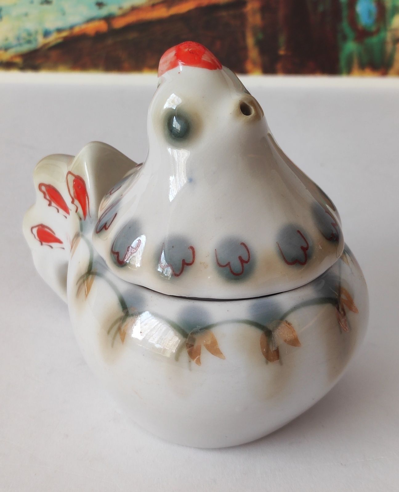 Figurka kurka dzbanuszek Połonne piękna stara porcelana