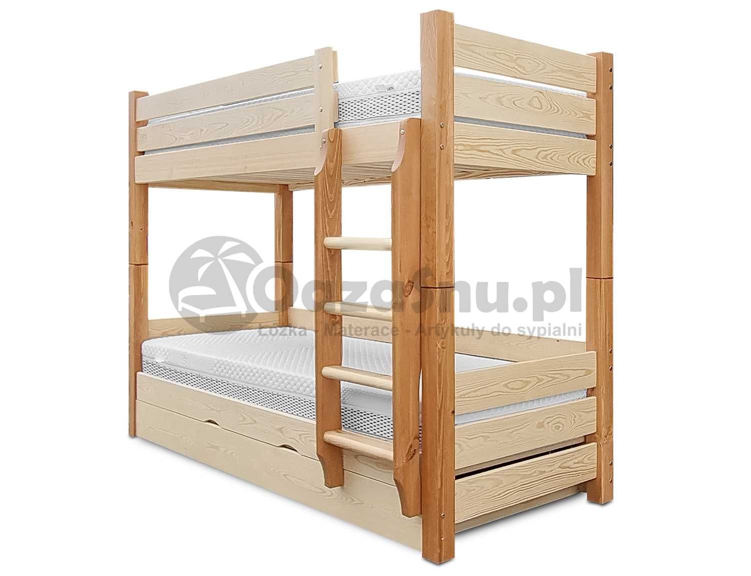EMPIRE 90x200 łóżko piętrowe dla dorosłych skrzynia +150kg