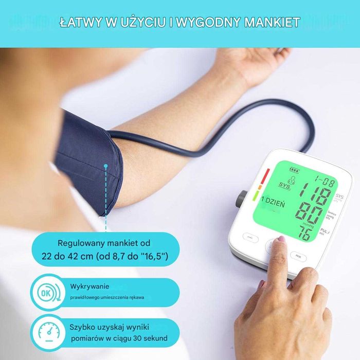 Ciśnieniomierz medyczny, cyfrowy wyświetlacz LCD