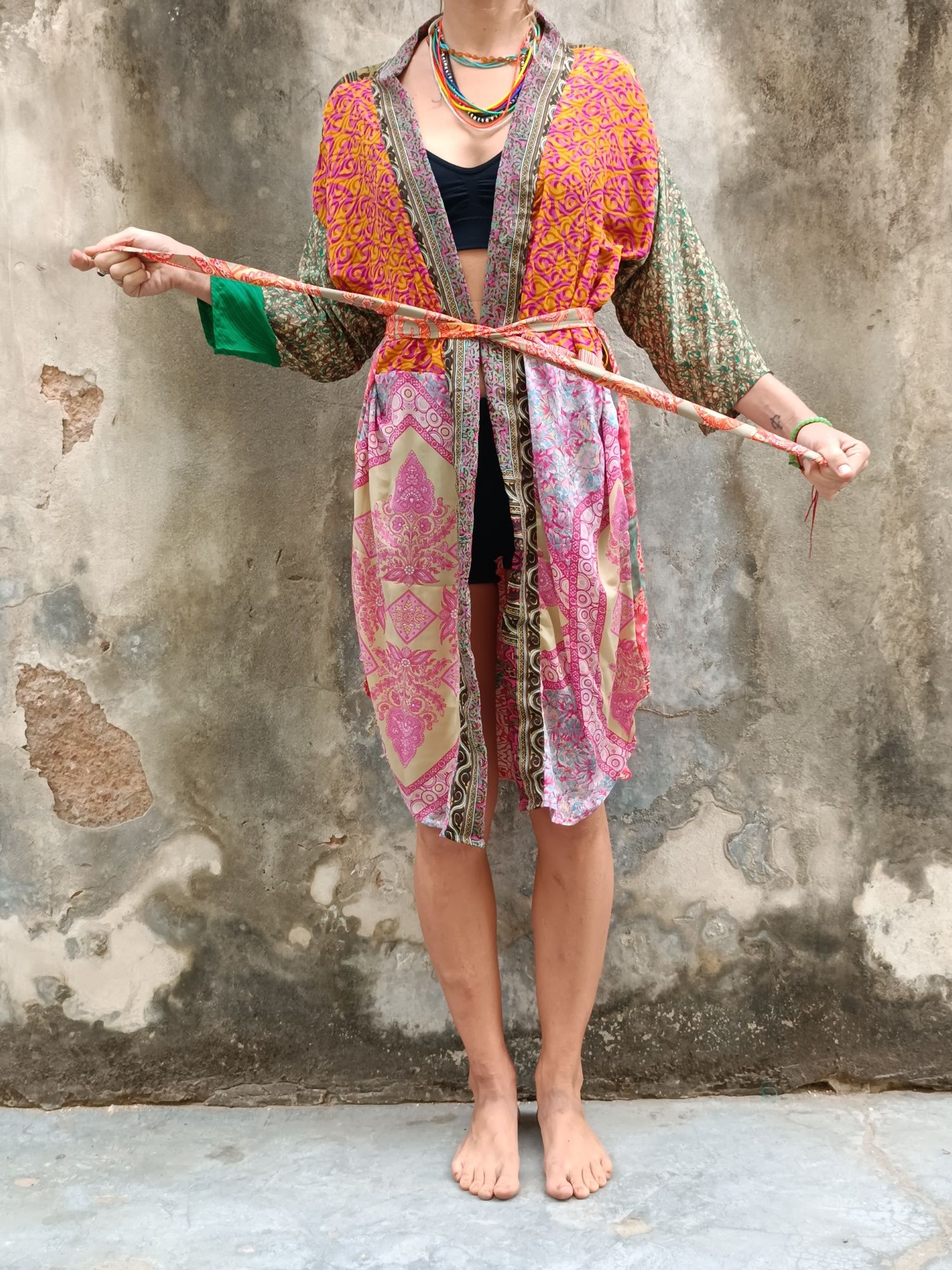 Kimono krótkie patchwork