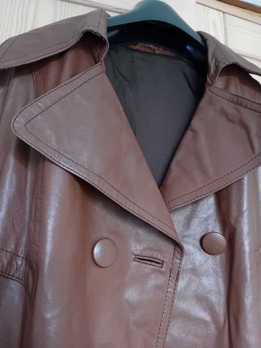 Płaszcz damski vintage skóra naturalna r. 40 - 42 brąz karmel