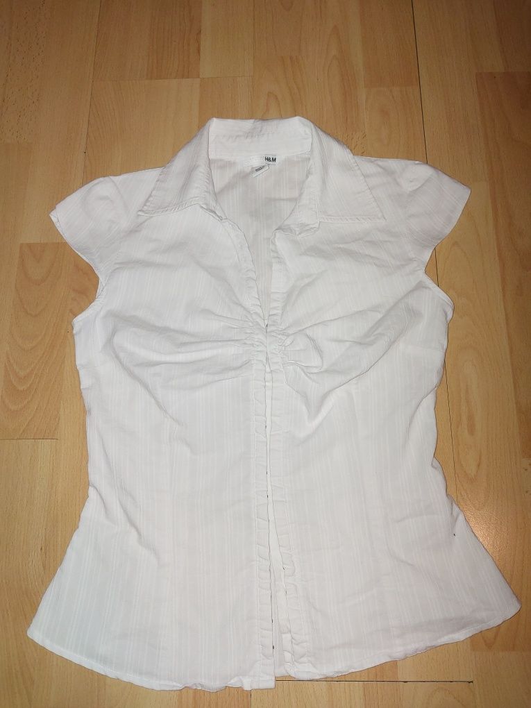 Biała bluzka r 34 XS H&M zadbana bawelna