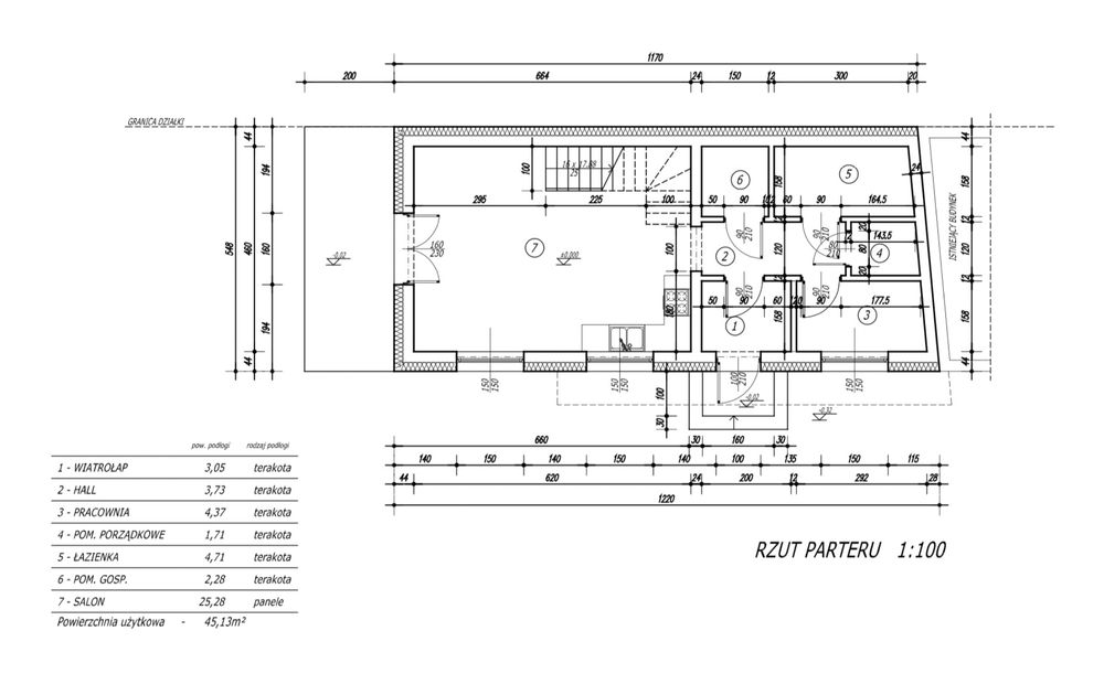 Projekt domu do 70 m2 na zgłoszenie, wąska działka, w granicy