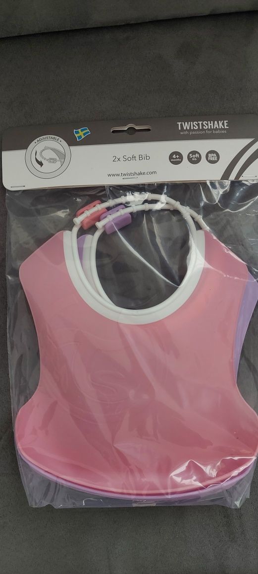 Twistshake Miękki Plastikowy Śliniak 2 szt. Nowe