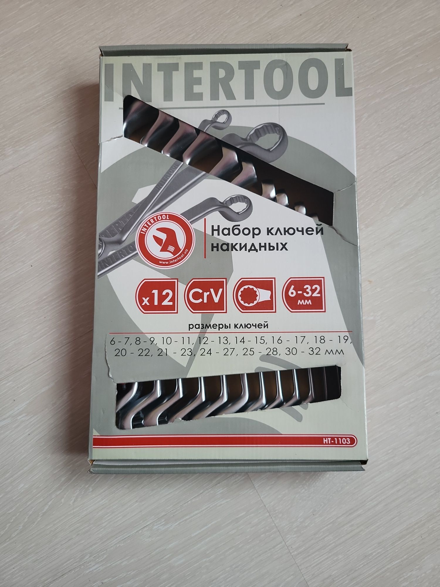 Набор ключей накидных 12 шт 6-32 мм INTERTOOL HT 1103