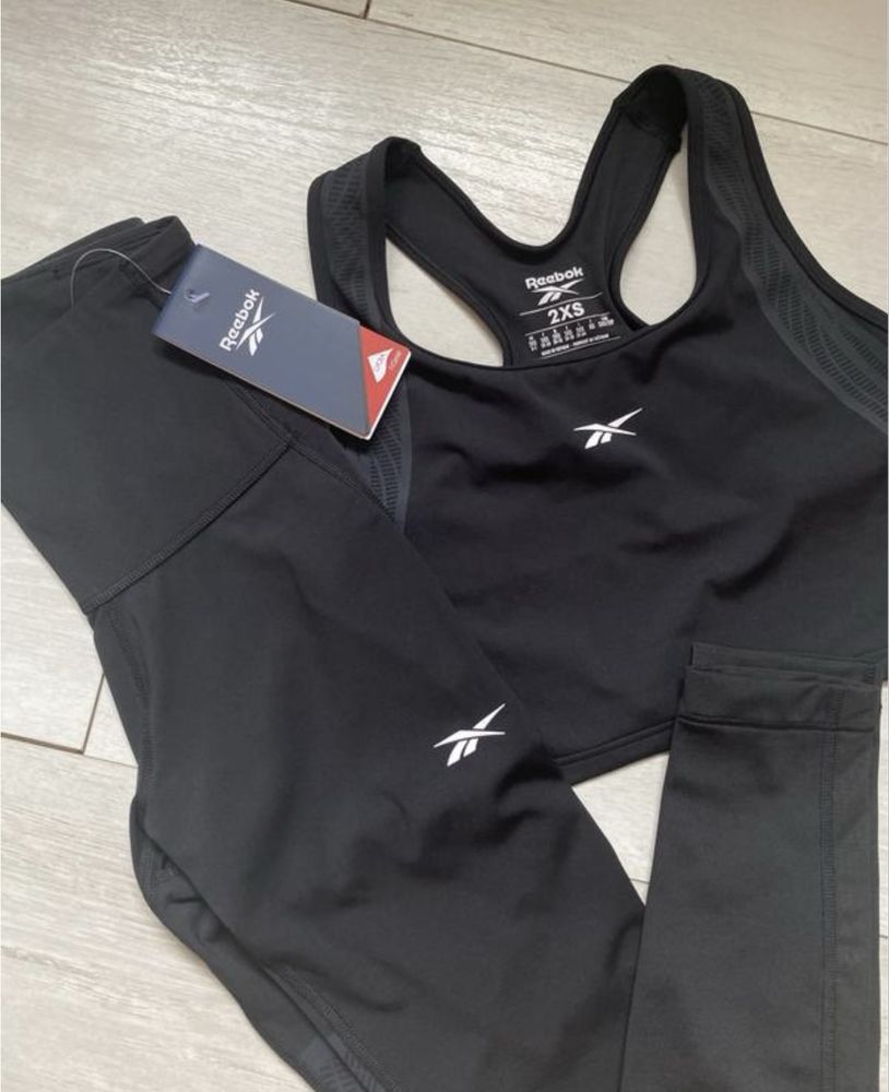 Спортивний костюм набір комплект лосини та топ reebok