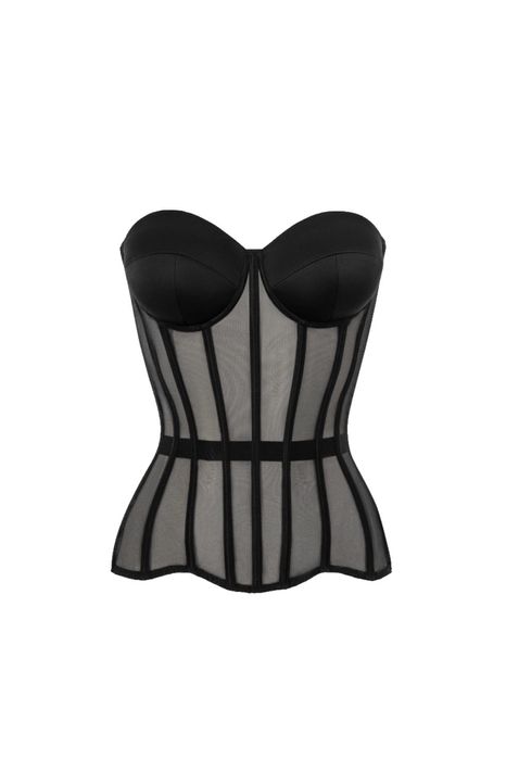 Корсет бюстьє  каркасний атлас з сіткою
