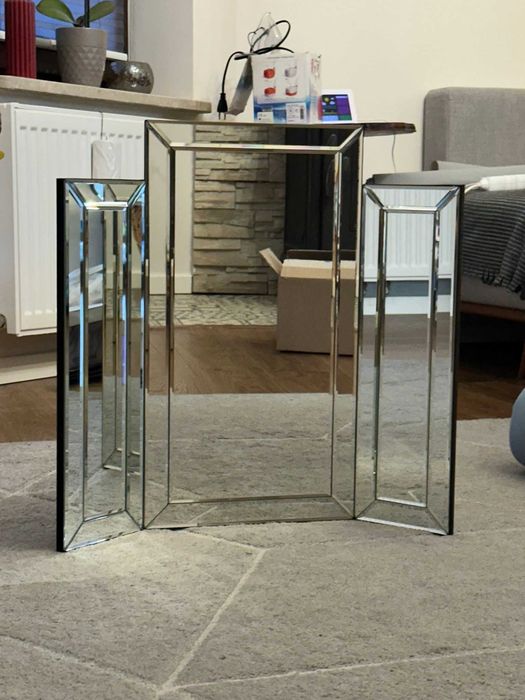 Glamour fazowane lustro 3 skrzydłowe na toaletekę