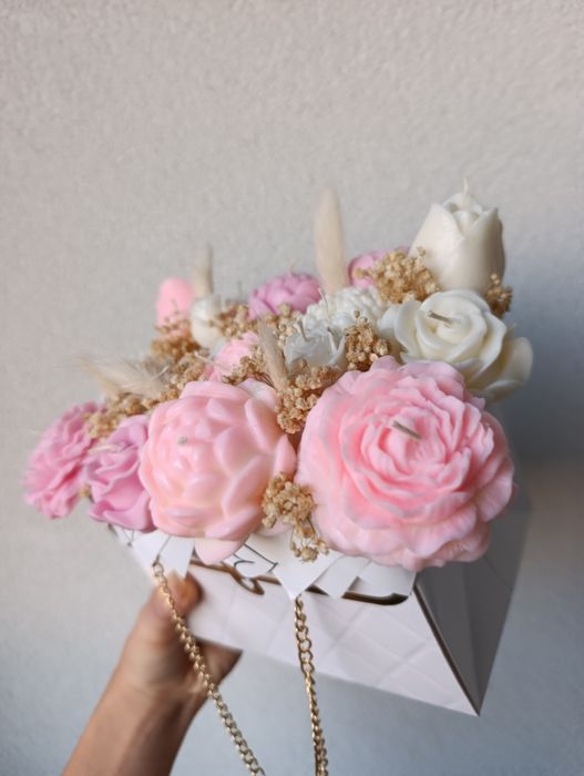 Flower box ze świec sojowych+topper