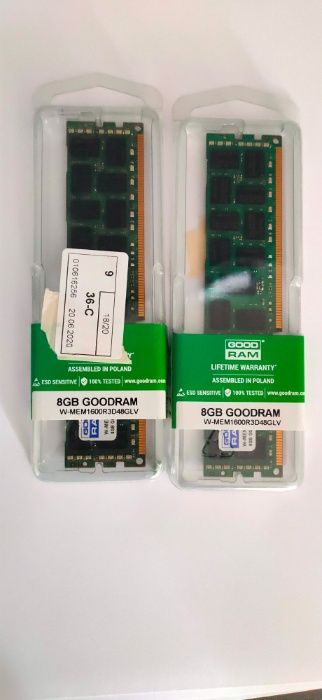 Память Goodram DDR3L-1600 8192MB PC3L-12800 ECC Registered (2x8=16Gb)