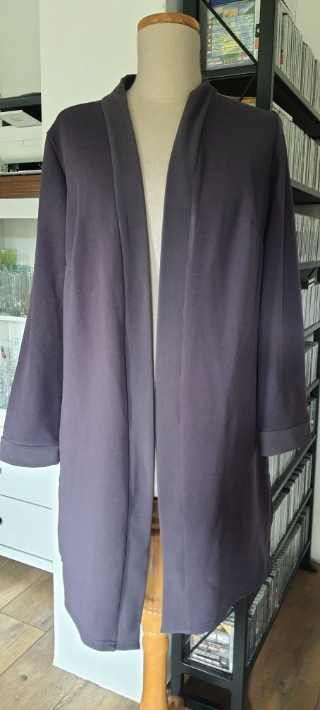 Granatowo fioletowa narzutka sweter M