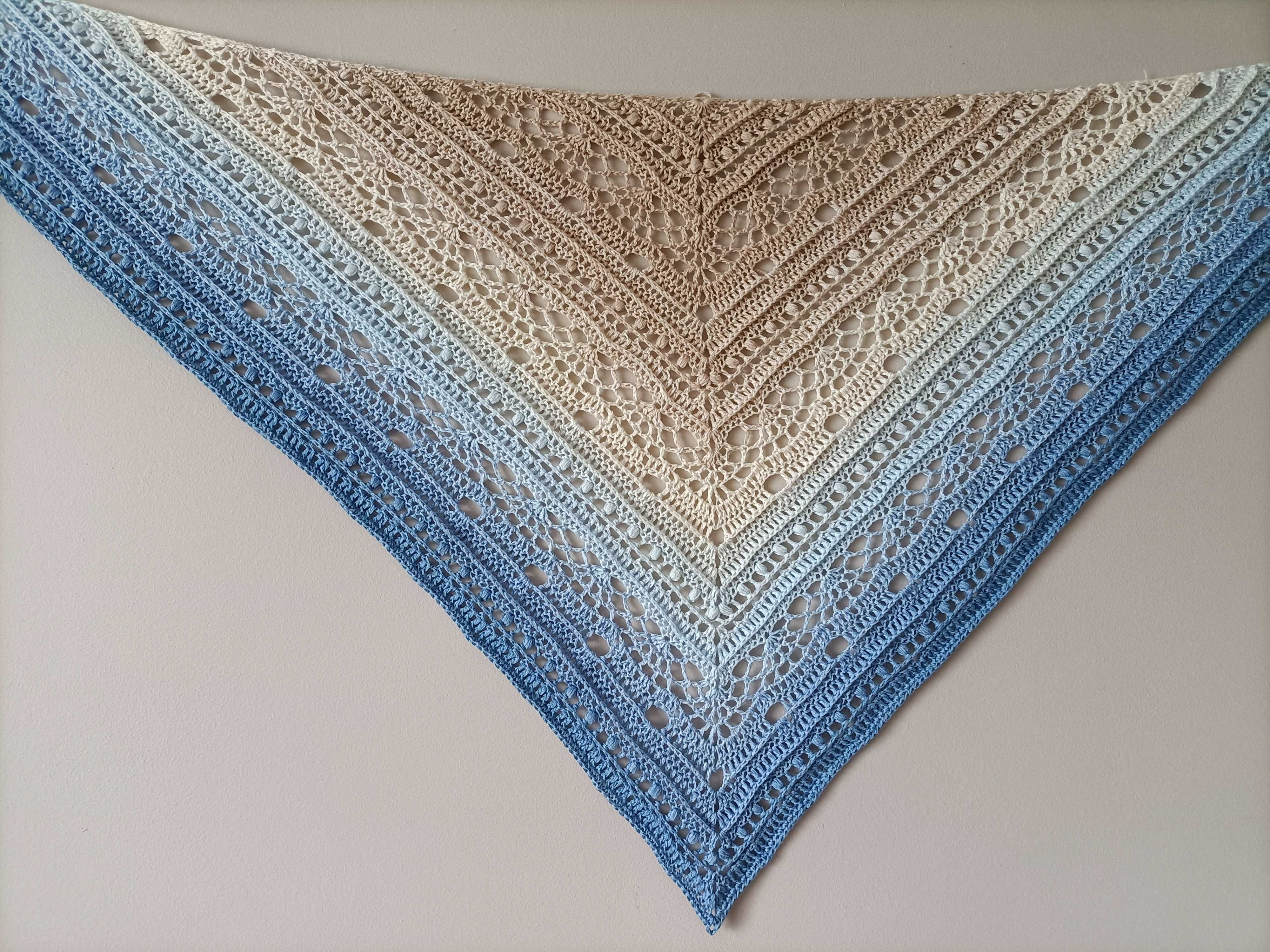 Chusta Ombre dla dziecka, ręcznie robiona na szydełku, Handmade
