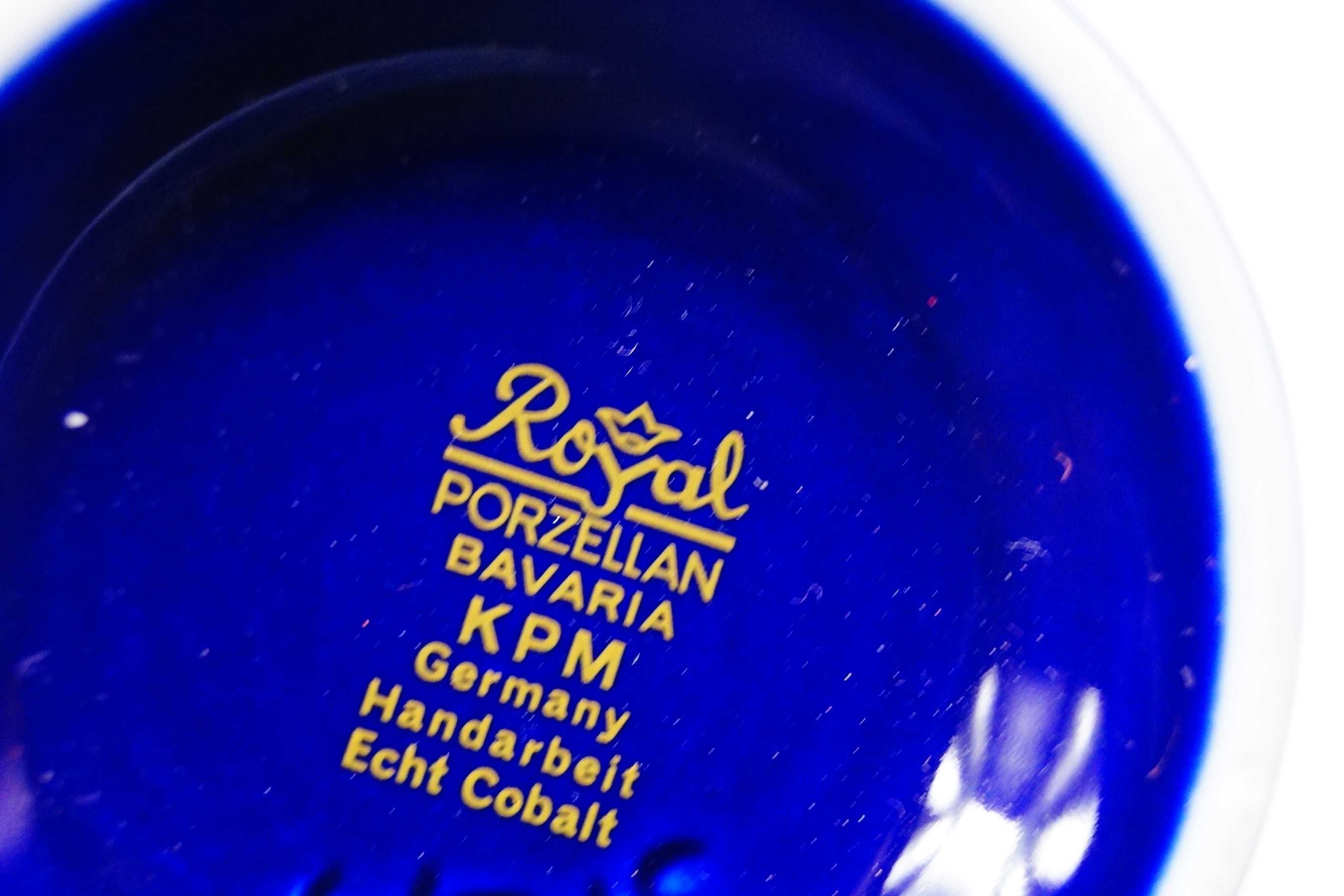 Royal kobaltowy wazon kobalt złoto
