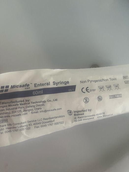 Strzykawki enFit 60 ml do peg