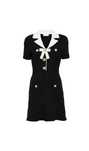 BLACK KNIT bow mini dress