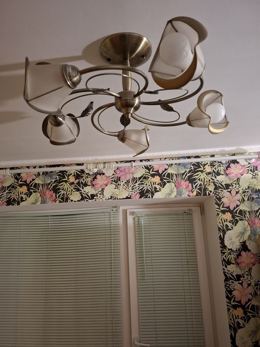 Кована люстра стельова з 5 плафонами