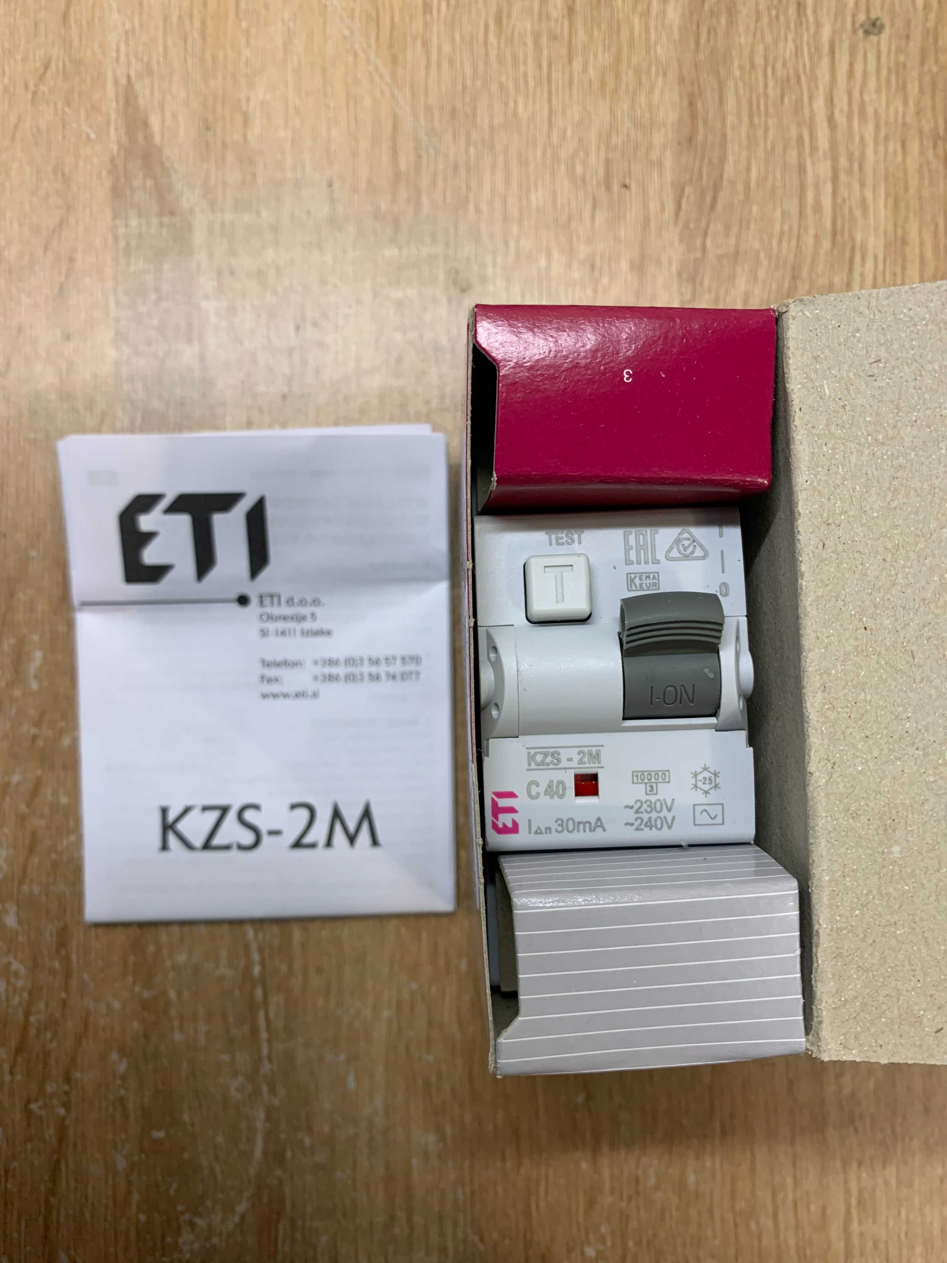 Диференційний автоматичний вимикач ETI KZS-2M, С40