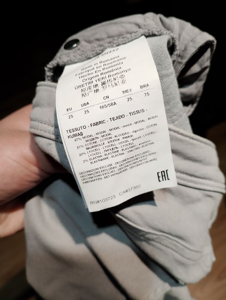Szare Damskie Spodnie Jeansowe Dżinsowe Emporio Armani