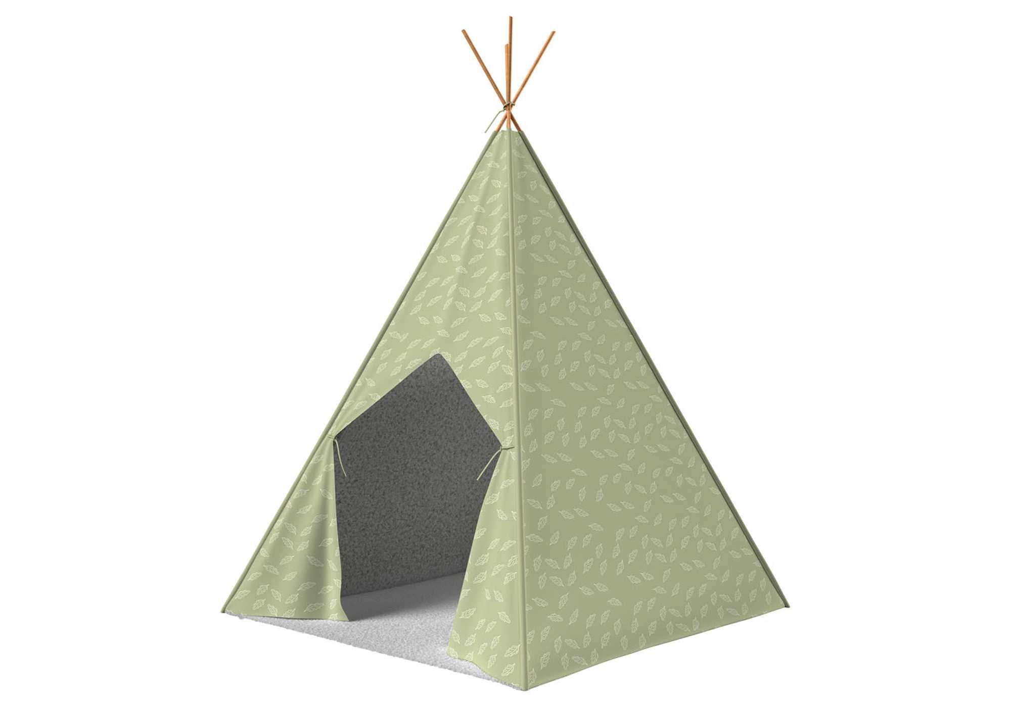 Namiot Tipi dla dzieci naturalne drewno bawełna stabilna konstrukcja