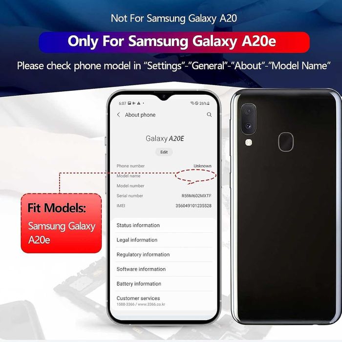 wyświetlacz samsung a20e zestaw do wymiany LCD 694