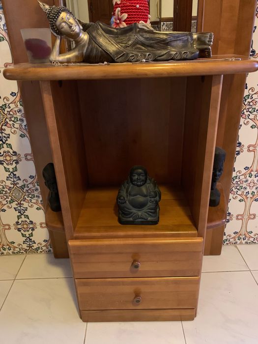 Móvel madeira maciça com bengaleiro Hall Entrada