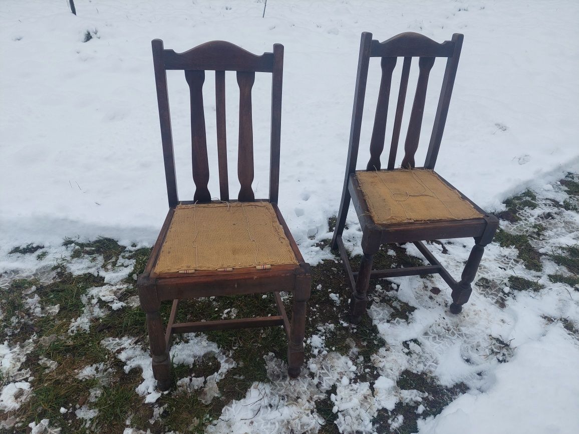 Angielskie krzesło dębowe, vintage, PRL