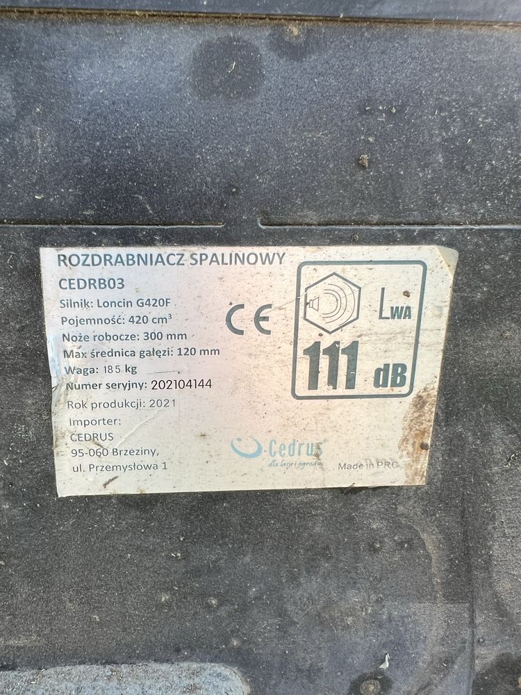 Rozdrabniacz Rębak spalinowy Cedrus RB03