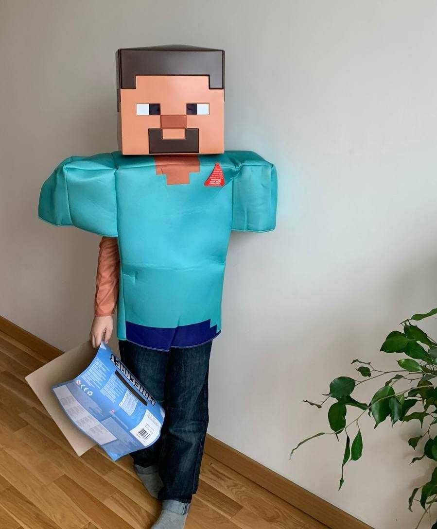 Strój Kostium Steve Minecraft Przebranie 7-8 lat