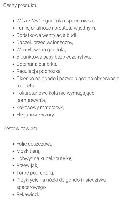 Wózek gondola dziecięca