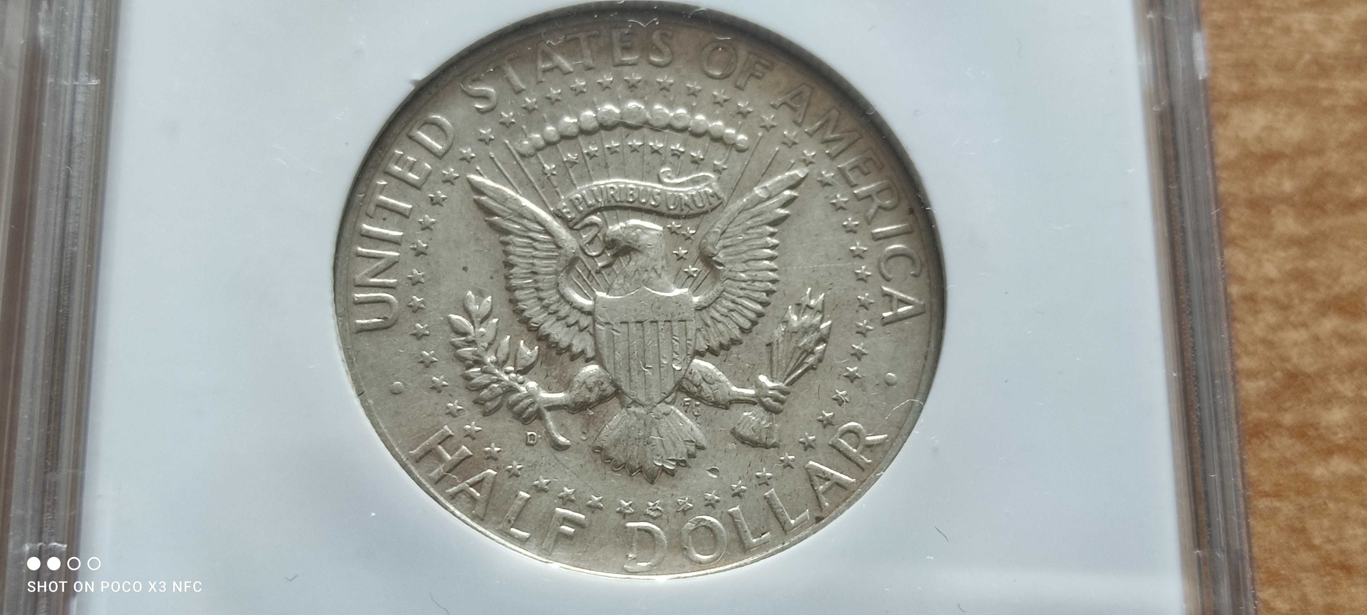 Zestaw 2 srebrnych monet USA half dollar grading Srebro Ag