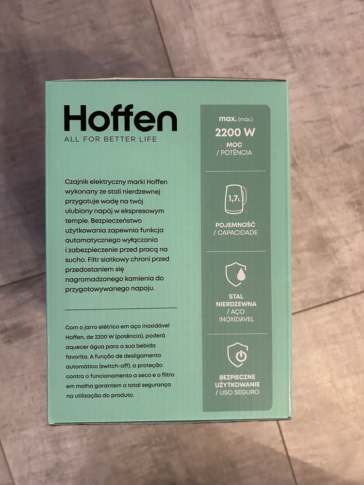 Nowy czajnik elektryczny Hoffen 2200W gwarancja stalowy