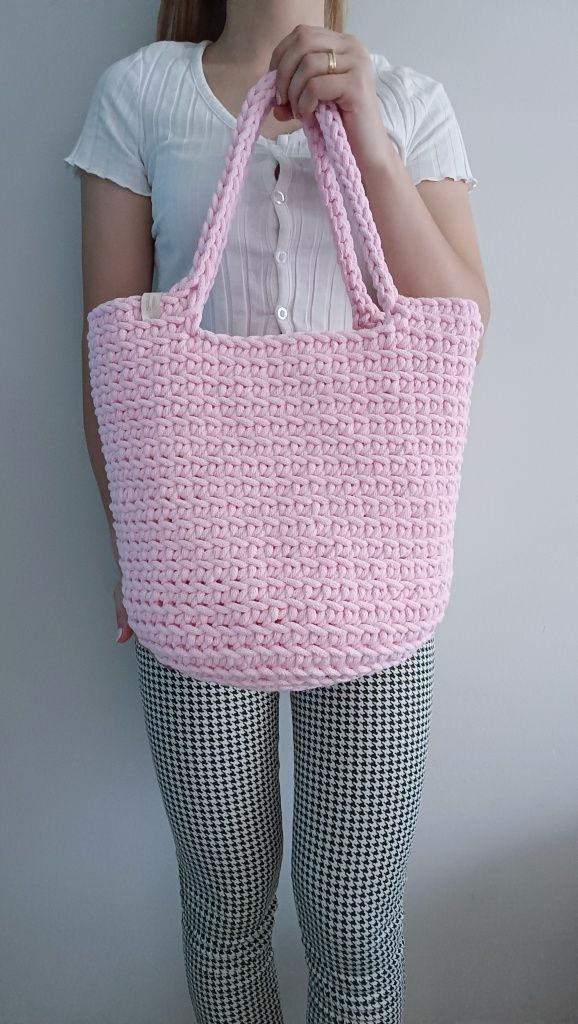 Torebka ze sznurka bawełnianego handmade