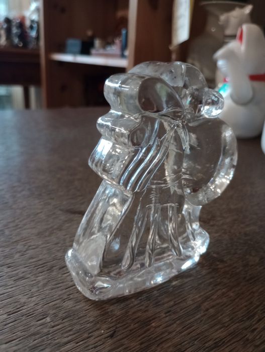 Śliczny świecznik Mikołaj grube szkło Okazja