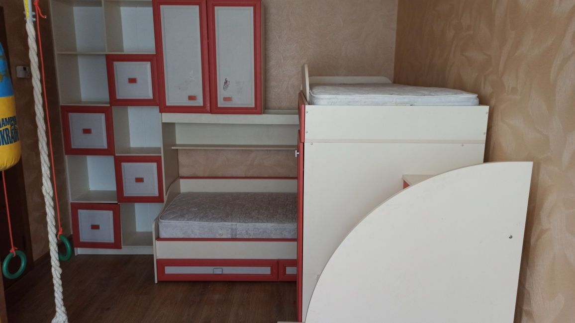 Дитяча спальня двоярусна Gerbor (спальня дитяча), з шафами