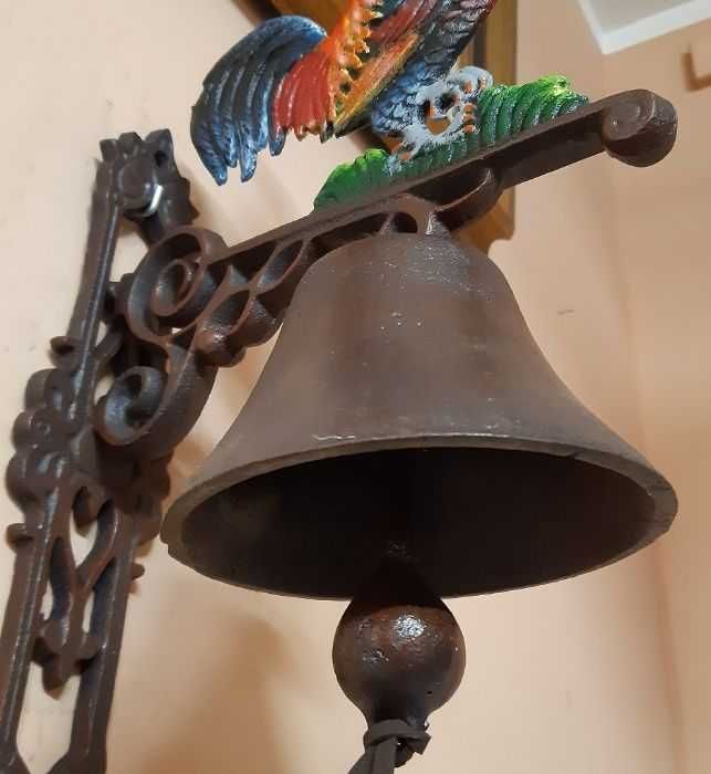 Piękny duży DZWON KOGUT piejący dzwonek żeliwo