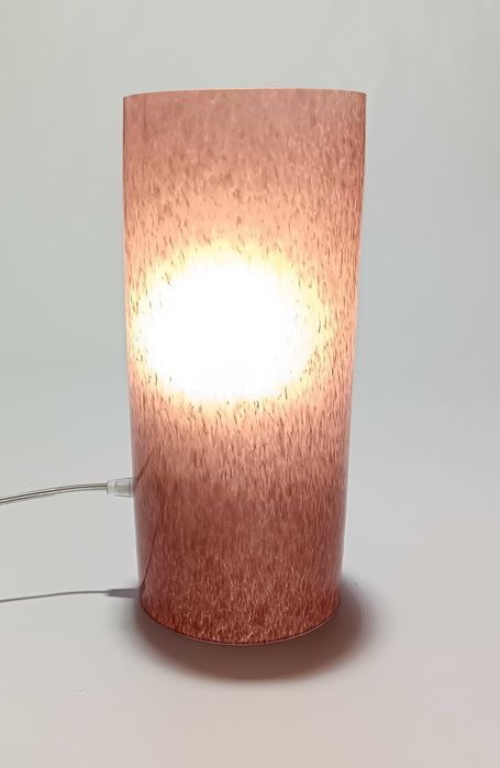 Candeeiro de mesa em vidro rosa