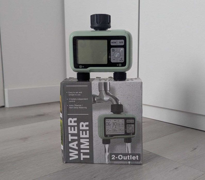 Таймер поливу HCT-326  двоканальний автоматичний водостійкий IPX5