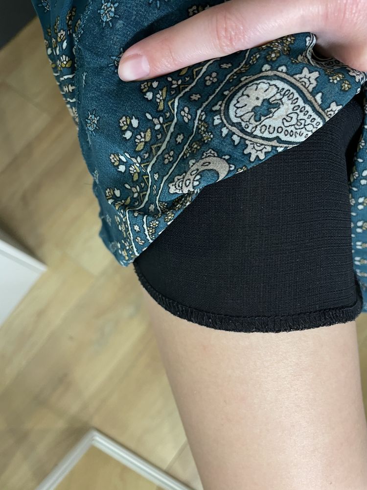 Boho wiązana sukienka na sylwestra święta mini xs plisowana zielona