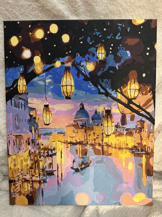 Obraz Wenecja malowany farbami na płótnie