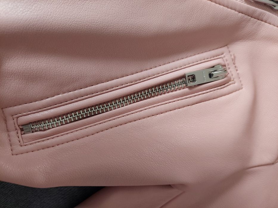 Kurtka skórzana ramoneska biker bershka pudrowy róż M aesthetic
